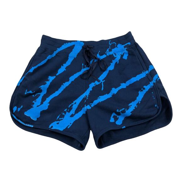 RAQUEL ALLEGRA Blue Shorts Painted Blue Size 1 Marbled Running Lounge Shorts - Picture 1 of 5